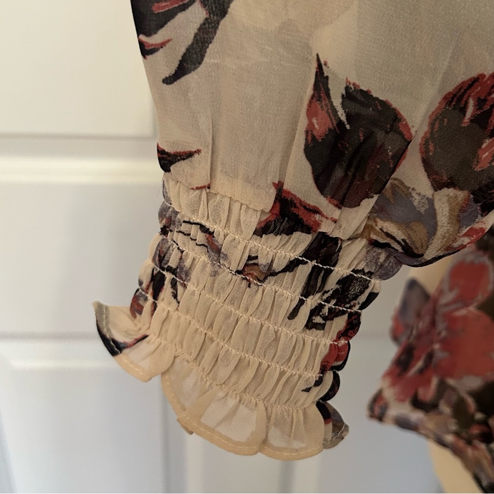 LoveWednesday Floral Print Women's Blouse - Picture 4 of 5